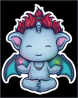 Click to enlarge view of this sticker. Meditating Sperel Sticker - glossy and durable to decorate any or all of your favorite smooth-surfaced belongings.