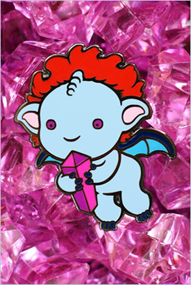 Click to enlarge view of this pin. Gem Collector Enamel Pin - shiny, cute, and ready to enhance your style.